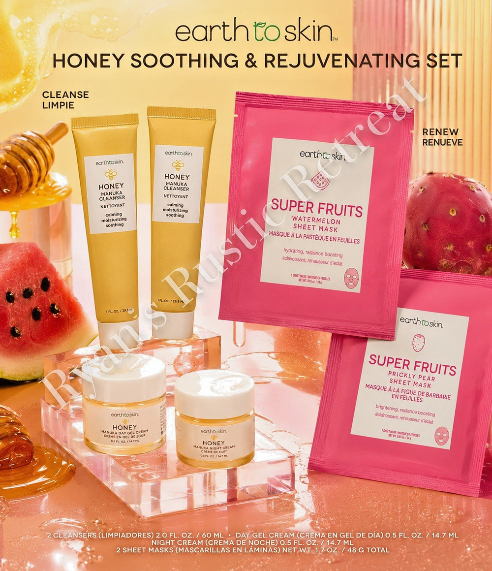 Earth To Skin Honey Soothing Rejuvenating Skincare Set BNIB